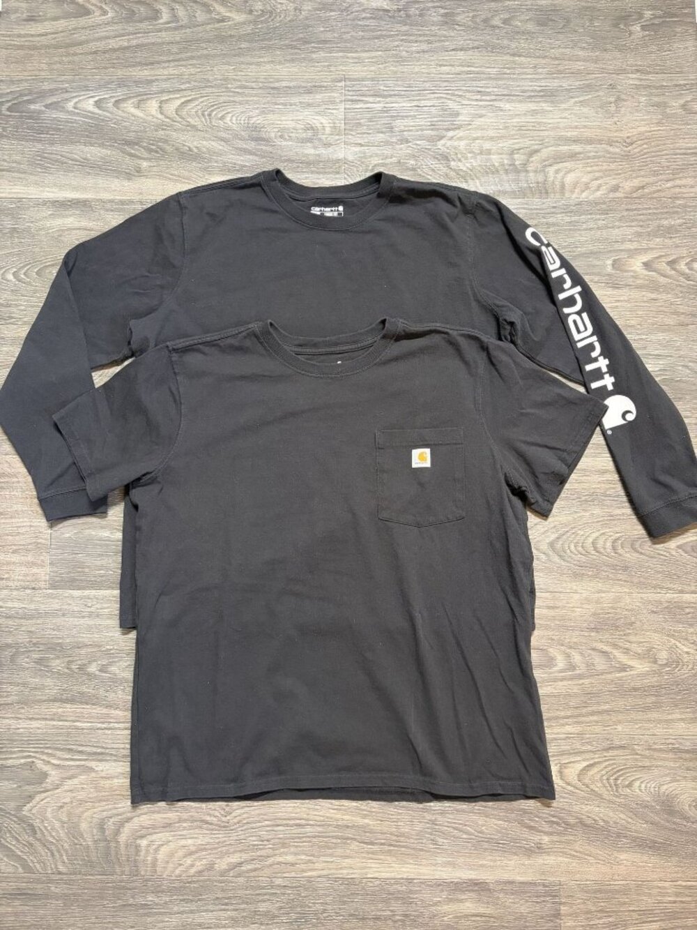 Carhartt Womens Black Pocket T-Shirt Long Sleeve Graphic Tee XL 16-18 Loose Fit